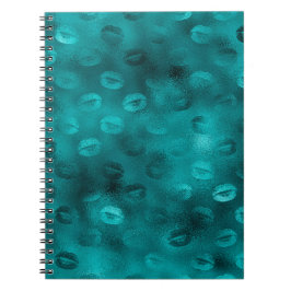 Caderno Espiral Padrão de Lábios com Glitter Glam em Ombre Verde A