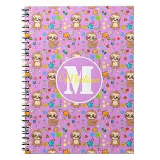 Caderno Espiral Padrão de Lama Floral Cor-de-Rosa Bonita Personali