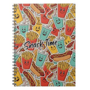 Caderno Espiral Padrão de lanche de Fast Food