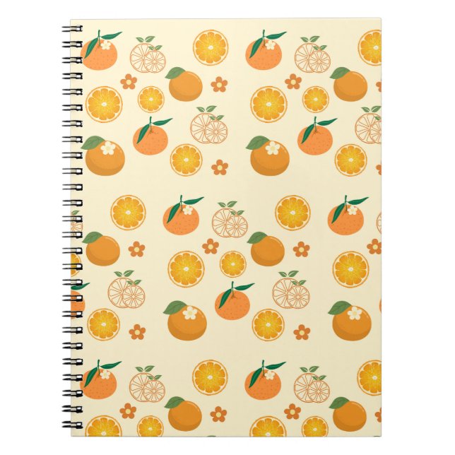 Caderno Espiral Padrão de Laranjas (Frente)