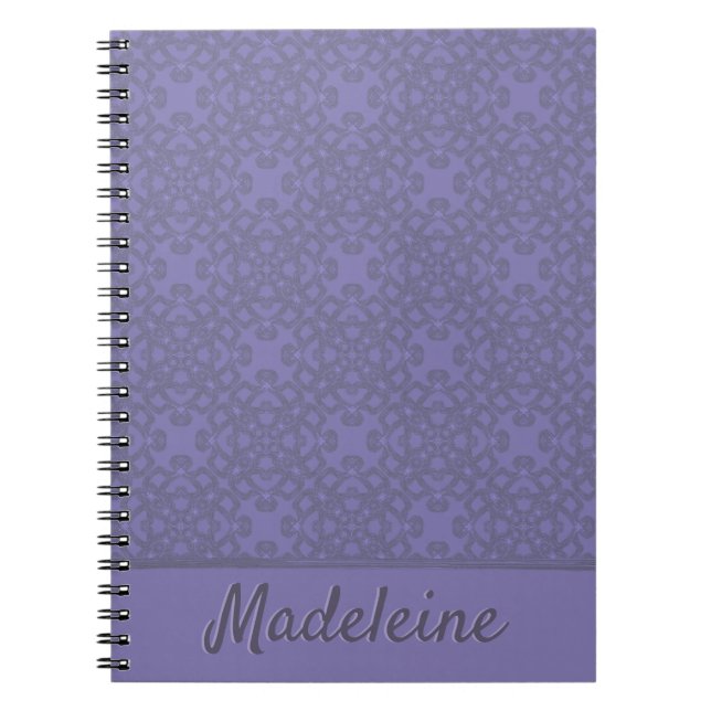 Caderno Espiral Padrão de lavanda personalizado (Frente)