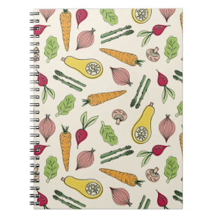 Caderno Espiral Padrão de legumes