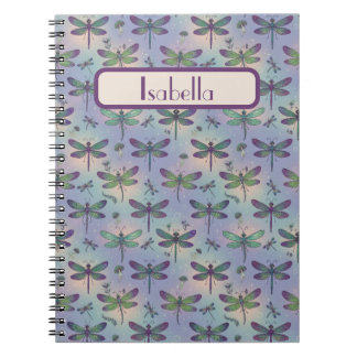 Caderno Espiral Padrão de Libélula Personalizado