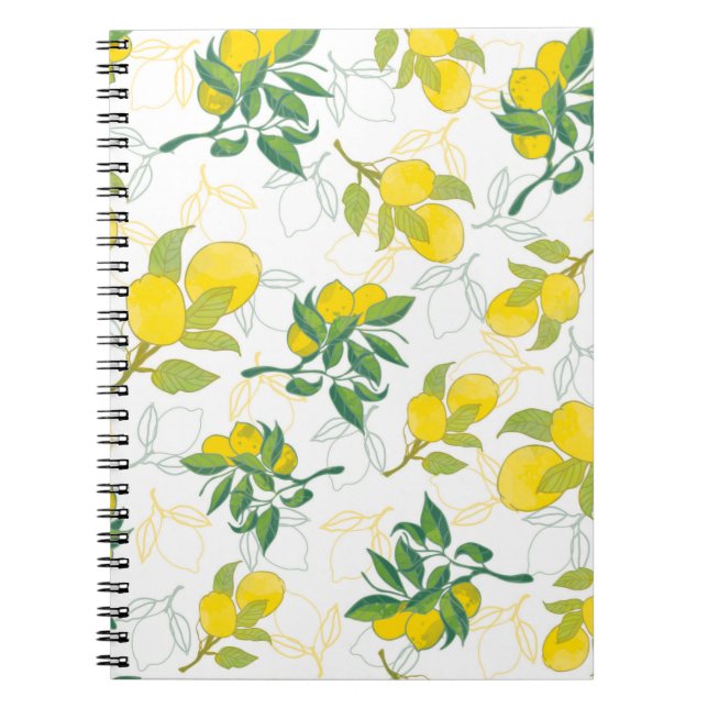 Caderno Espiral padrão de limão (Frente)