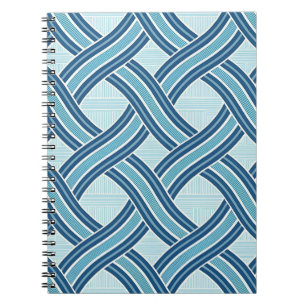 Caderno Espiral Padrão de Linhas Azuis