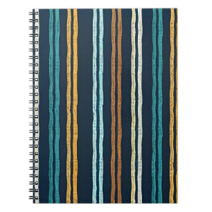 Caderno Espiral padrão de Linhas Verticais Abstratas