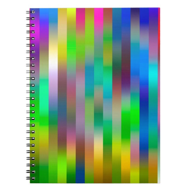 Caderno Espiral padrão de linhas verticais paralelas simples | ABS (Frente)