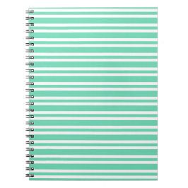 Caderno Espiral Padrão de Listras Brancas Aquamarine