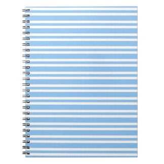 Caderno Espiral Padrão de Listras Brancas Azuis