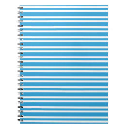 Caderno Espiral Padrão de Listras Brancas Azuis