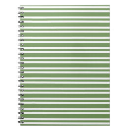 Caderno Espiral Padrão de Listras Brancas Verdes