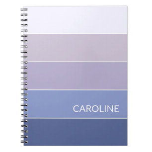 Caderno Espiral Padrão de Listras de Bloco Gradiente Ombre Retro P