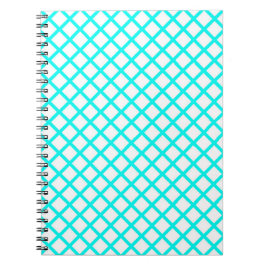 Caderno Espiral Padrão de Listras de Diamante Harlequim Branco Tur