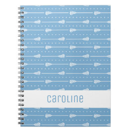 Caderno Espiral Padrão de Listras e Linhas Pontilhadas Azul Pó Bra