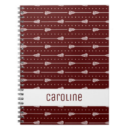 Caderno Espiral Padrão de Listras e Pontos em Bege Branco