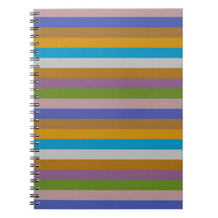 Caderno Espiral Padrão de Listras em Cores Retrô