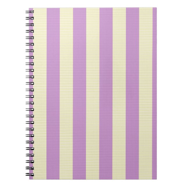 Caderno Espiral Padrão de listras roxas e amarelas (Frente)