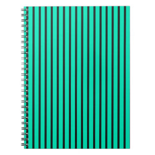 Caderno Espiral Padrão de listras verticais em azul-verde