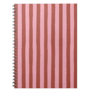 Caderno Espiral Padrão de Listras Verticais Rosa Moderno e Terraco