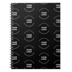 Caderno Espiral Padrão de logotipo e texto editáveis fáceis de sub