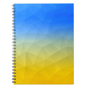 Caderno Espiral Padrão de malha geométrica azul-ucraniano