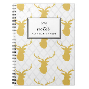 Caderno Espiral Padrão de Marca Amarelo da Mostarda Personalizado