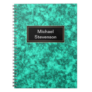 Caderno Espiral Padrão de mármore brilhante da turquesa
