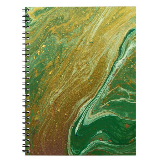Caderno Espiral Padrão de mármore líquido (Frente)