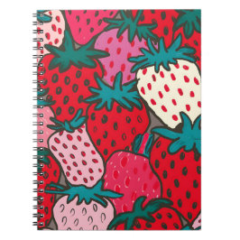Caderno Espiral Padrão de Morango