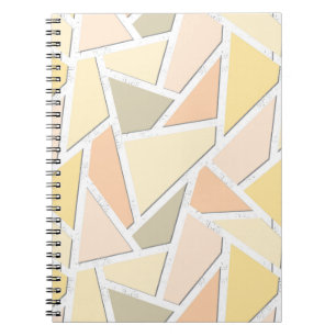 Caderno Espiral Padrão de mosaico amarelo-limão