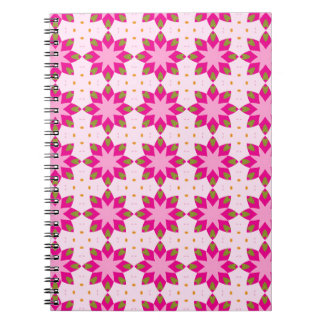 Caderno Espiral Padrão de mosaico de pétala rosa