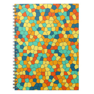 Caderno Espiral Padrão de mosaico vibrante