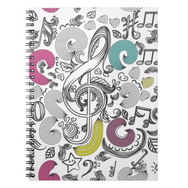 Caderno Espiral Padrão de música (Frente)