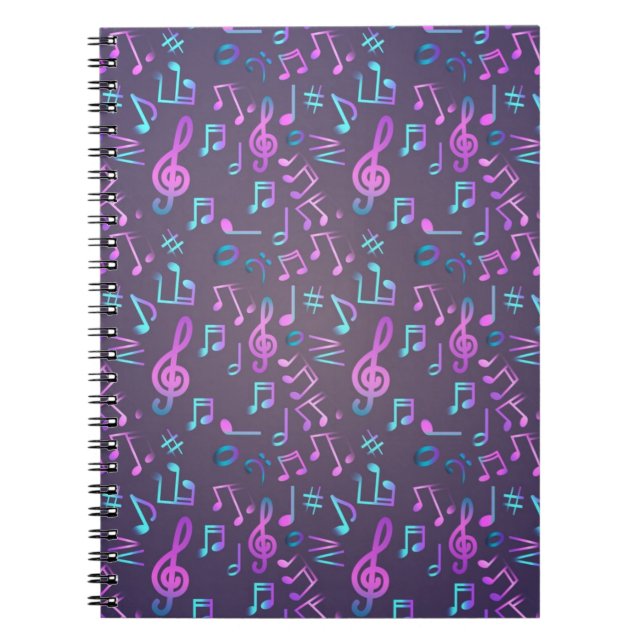 Caderno Espiral Padrão de música (Frente)
