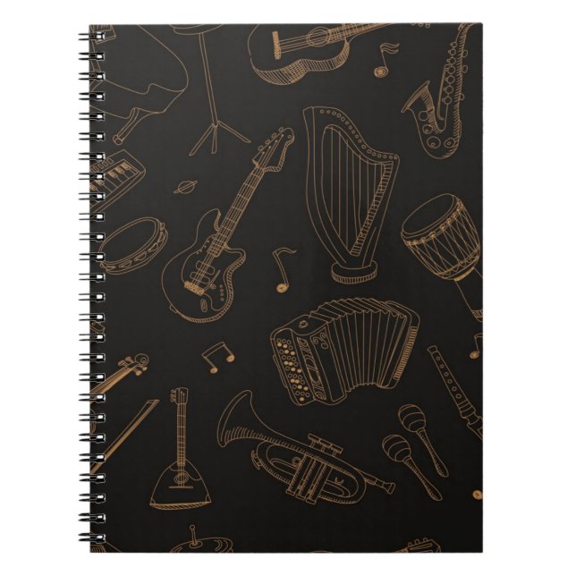 Caderno Espiral Padrão de música (Frente)