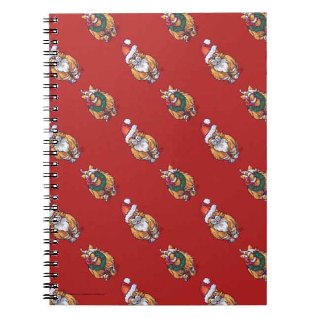 Caderno Espiral Padrão de Natal de Ginger Ginger Ginger (Frente)