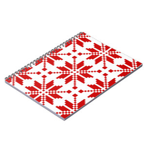 Caderno Espiral Padrão de Natal do Floco de Neve do Natal
