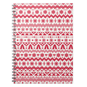 Caderno Espiral Padrão de natal festivo sem soldadura.