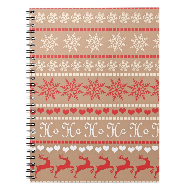 Caderno Espiral Padrão de Natal Popular (Frente)