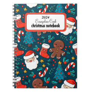 Caderno Espiral padrão de natal Spiral Photo Notebook