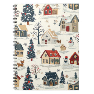 Caderno Espiral Padrão de Natal Vintage Woodland (11)
