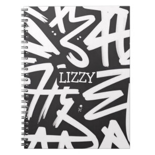 Caderno Espiral Padrão de Nome Personalizado com Grafite — Urbano