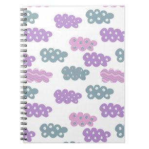 Caderno Espiral padrão de nuvem pastel