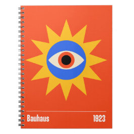 Caderno Espiral Padrão de Olho de Sol Bauhaus