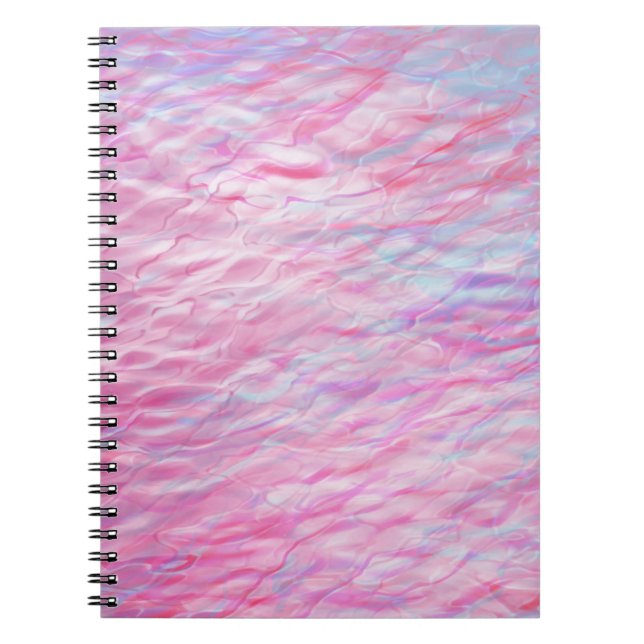 Caderno Espiral padrão de onda abstrato (Frente)