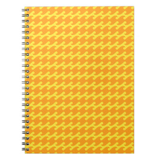 Caderno Espiral Padrão de onda amarelo e laranja