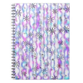 Caderno Espiral Padrão de Ondas de Estrela Explosiva Sonhadora