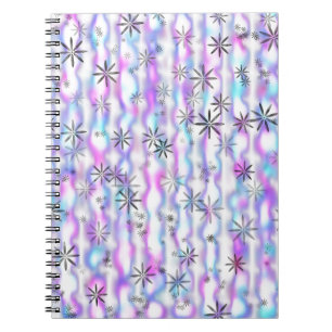 Caderno Espiral Padrão de Ondas de Estrela Explosiva Sonhadora