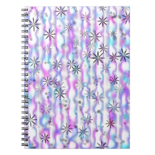Caderno Espiral Padrão de Ondas de Estrela Explosiva Sonhadora (Frente)