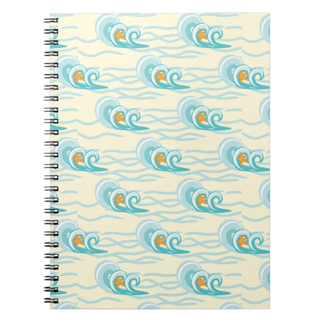 Caderno Espiral Padrão de ondas suaves (Frente)